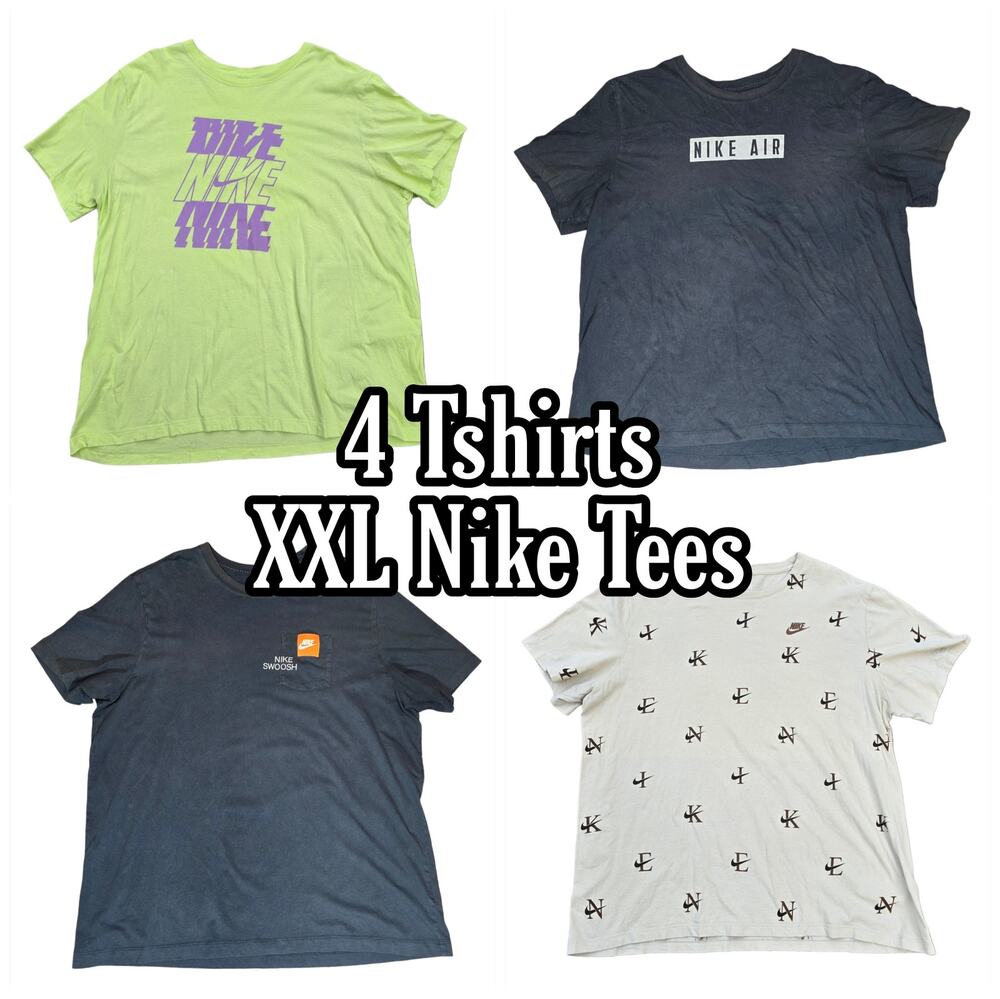 4 Nike Tshirts Size XXL Logo Swoosh Graphic Monogram Print Short Sleeves 2X